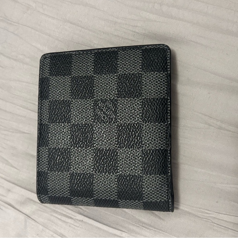 Graphite Checkered Card Holder